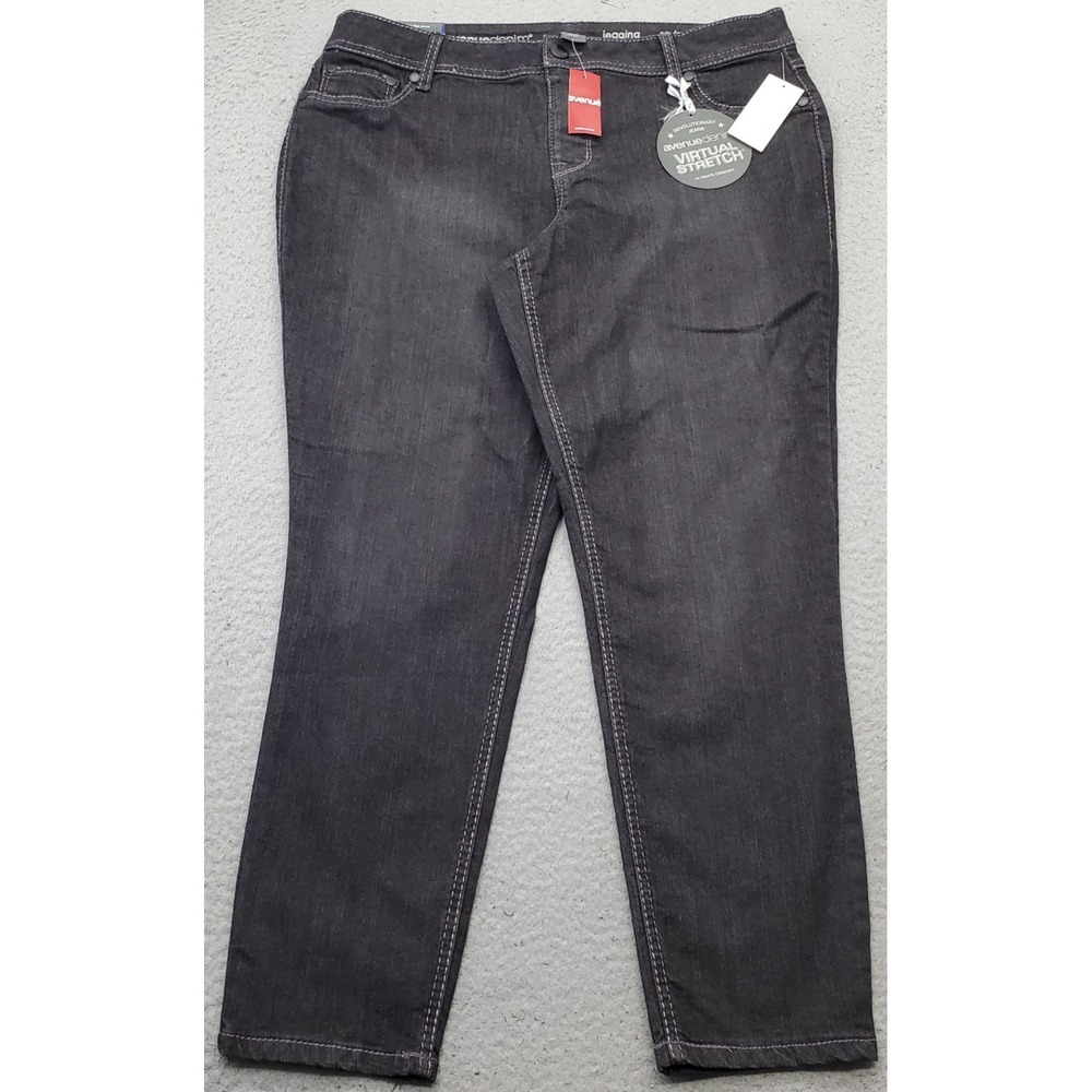 Avenue Denim Jegging Jeans Womens Petite 18/20P Black Denim Virtual Stretch